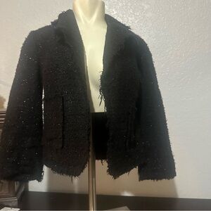 Zara Black Textured shimmering Women's Blazer